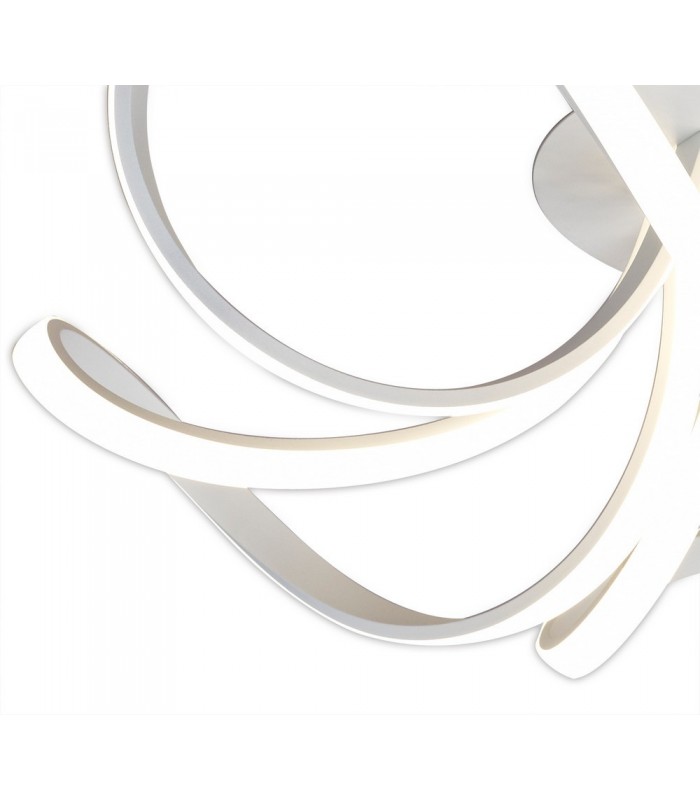 Semi Flush Ceiling Light 74cm Round 5 Looped Arms 60W LED 2800K, 4800lm, Dimmable, White, Frosted Acrylic - 5