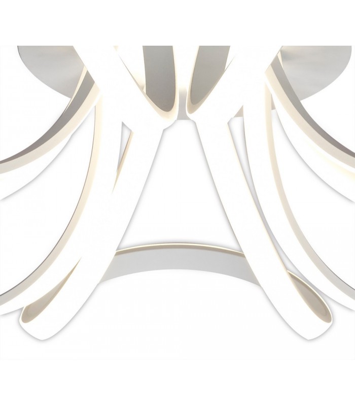Semi Flush Ceiling Light 74cm Round 5 Looped Arms 60W LED 2800K, 4800lm, Dimmable, White, Frosted Acrylic - 6