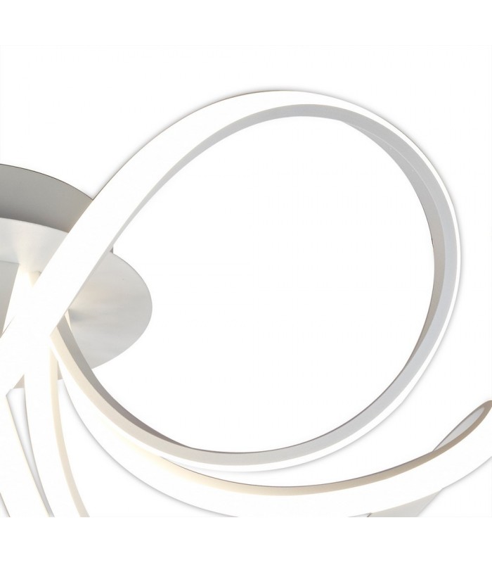 Semi Flush Ceiling Light 74cm Round 5 Looped Arms 60W LED 2800K, 4800lm, Dimmable, White, Frosted Acrylic - 7