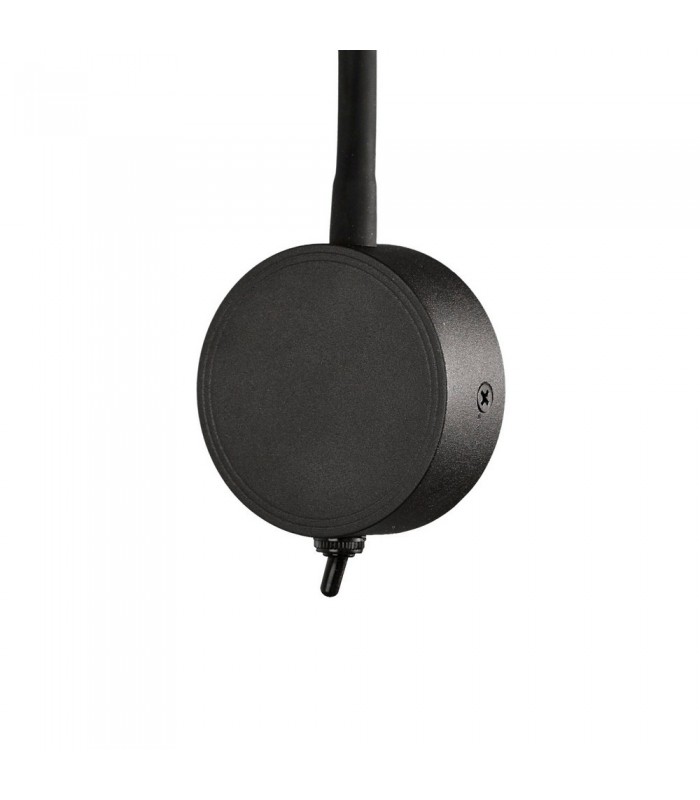Wall Lamp , Reader 1L 5W LED Ring Head, 3000K, 261lm, Round Base Matt Black - 3