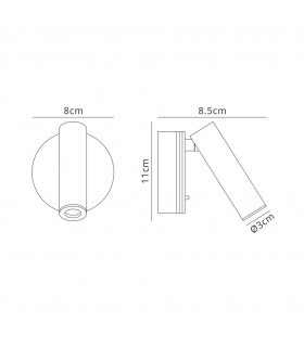 Wall, Reading Light, 3W LED, 3000K, 210lm, Switched, Satin Nickel - 2