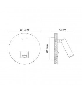 Wall + Reading Light, 6W + 3W LED, 3000K, 620lm Total, Individually Switched, Satin Nickel - 2