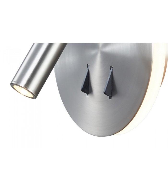 Wall + Reading Light, 6W + 3W LED, 3000K, 620lm Total, Individually Switched, Satin Nickel - 5