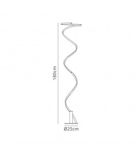 Floor Lamp 180cm, 42W LED, 3000K, 3360lm, Antique Brass - 2
