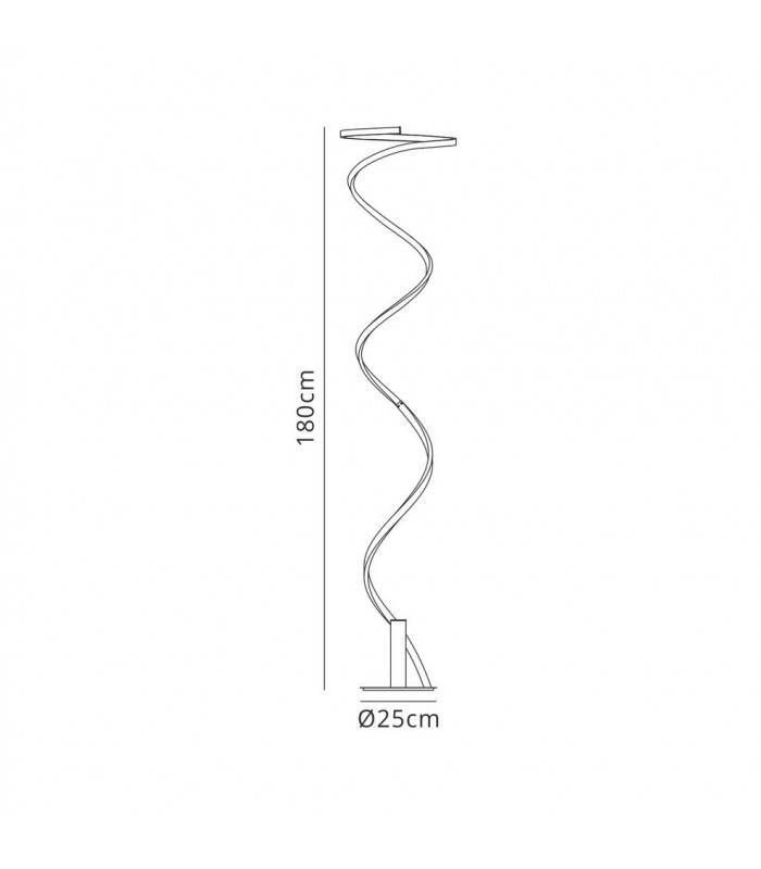 Floor Lamp 180cm, 42W LED, 3000K, 3360lm, Antique Brass - 2