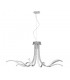 Semi Flush Ceiling Light 140cm, 80W LED, 3000K, 6400lm Dimmable, Silver Chrome - 3