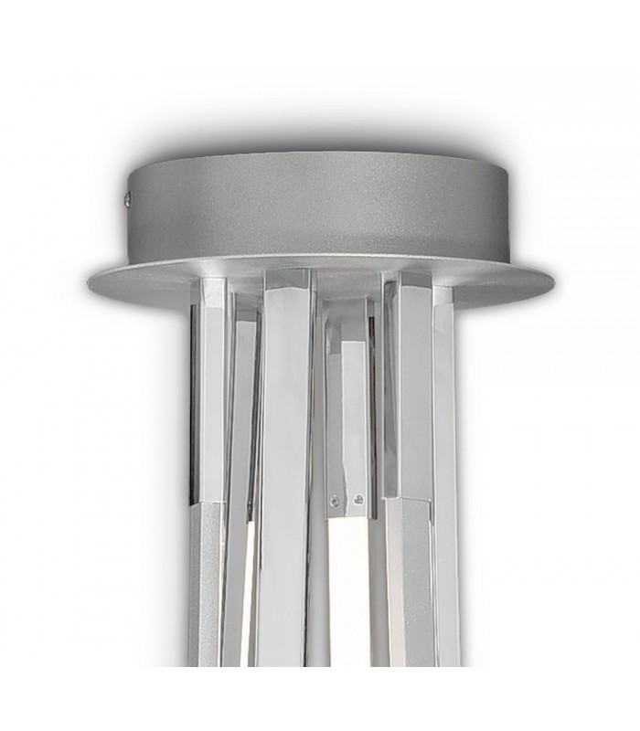 Semi Flush Ceiling Light 140cm, 80W LED, 3000K, 6400lm Dimmable, Silver Chrome - 5