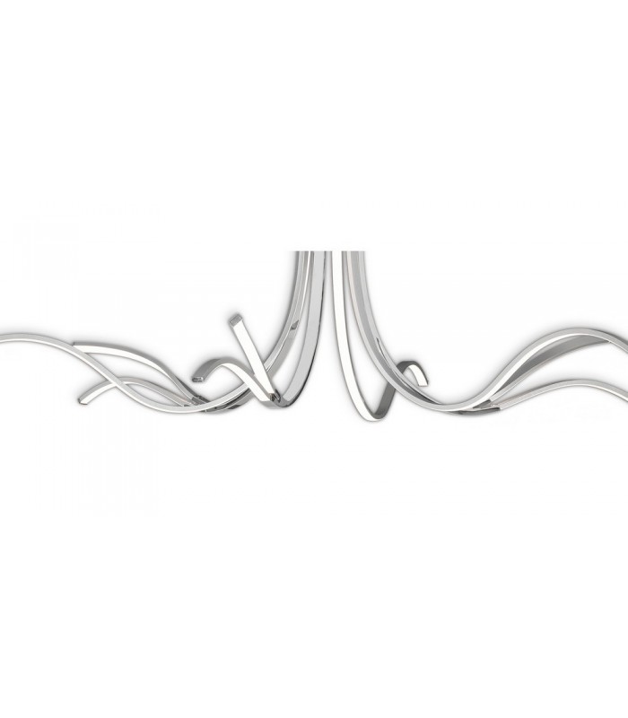 Semi Flush Ceiling Light 140cm, 80W LED, 3000K, 6400lm Dimmable, Silver Chrome - 6