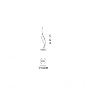 Table Lamp 55cm, 12W LED, 3000k, 960lm, Silver Chrome, Touch Dimmer - 2