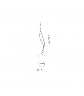 Table Lamp 84cm, 12W LED, 3000k, 960lm, Silver Chrome, Touch Dimmer - 2