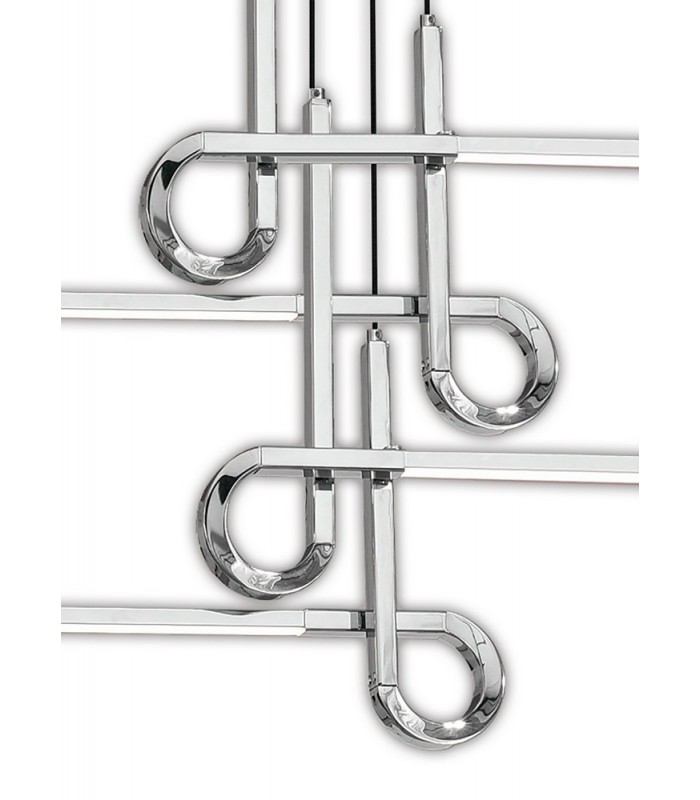 Semi Flush Ceiling Light Pendant 42W LED, 3000K, 3360lm, Polished Chrome - 5