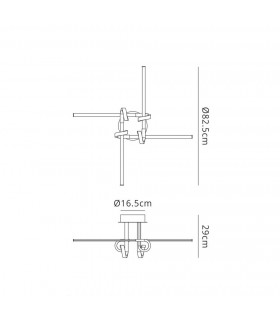 Semi Flush Ceiling Light 28W LED, 3000K, 2250lm, Polished Chrome - 2