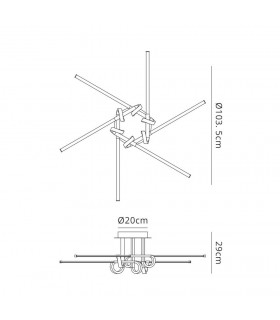 Semi Flush Ceiling Light 42W LED, 3000K, 3360lm, Polished Chrome - 2