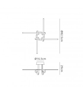 Semi Flush Ceiling Light 28W LED, 3000K, 2250lm, Antique Brass - 2