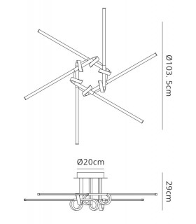 Semi Flush Ceiling Light 42W LED, 3000K, 3360lm, Antique Brass - 2