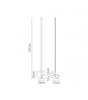 Wall Lamp 151cm, 20W LED, 3000K, 1600lm, Polished Chrome - 2