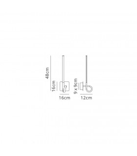 Wall Lamp 48cm, 6W LED, 3000K, 480lm, Antique Brass - 2