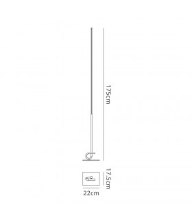 Floor Lamp 175cm, 20W LED, 3000K, 1600lm Dimmable, Antique Brass - 2
