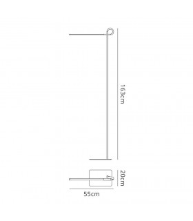 Floor Lamp 163cm, 7W LED, 3000K, 540lm Dimmable, Polished Chrome - 2