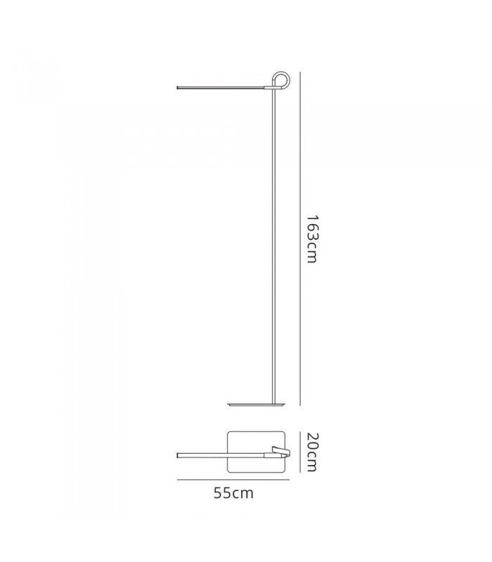 Floor Lamp 163cm, 7W LED, 3000K, 540lm Dimmable, Antique Brass - 2