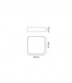 Flush Ceiling Light 40cm Square, 35W LED, 3000K, 2350lm, White - 2