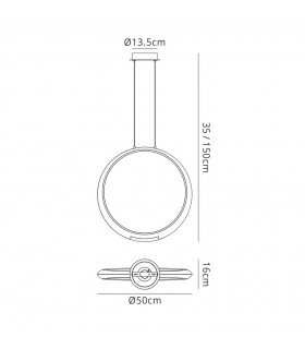 Ceiling Pendant 50cm Round, 23W LED, 3000K, 1600lm, Bronze, 5yrs Warranty - 2