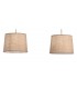 Ceiling Pendant 2 x E27 (Max 40W), Imitation Wood, Linen Shade - 5