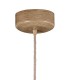 Ceiling Pendant 60cm Round, 1 x E27 (Max 40W), Imitation Wood, Linen Shade - 3