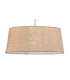 Ceiling Pendant 60cm Round, 1 x E27 (Max 40W), Imitation Wood, Linen Shade - 4