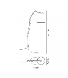 Floor Lamp 182cm, 1 x E27 (Max 40W), Imitation Wood, Linen Shade - 2