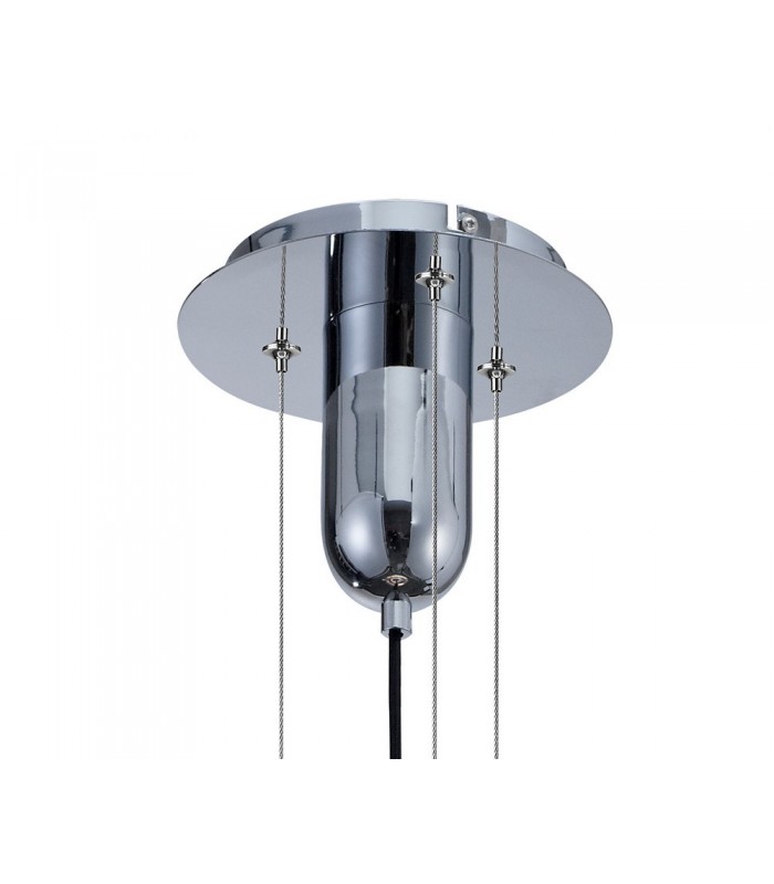 Ceiling Pendant 40cm Round, 1 x E27 (Max 40W), Chrome , Ash Grey Glass - 9