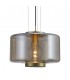 Ceiling Pendant 40cm Round, 1 x E27 (Max 40W), Matt Gold , Cognac Glass - 4