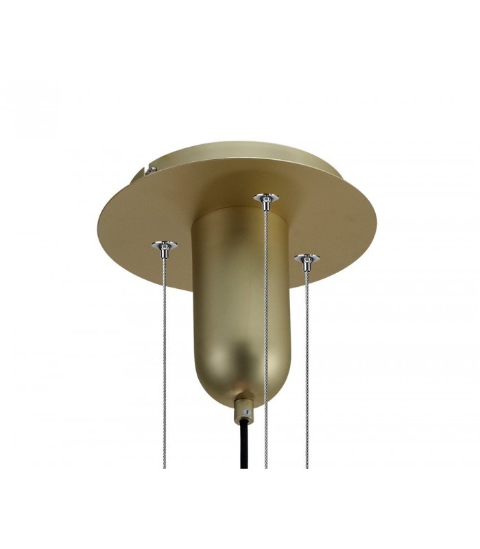 Ceiling Pendant 40cm Round, 1 x E27 (Max 40W), Matt Gold , Cognac Glass - 7