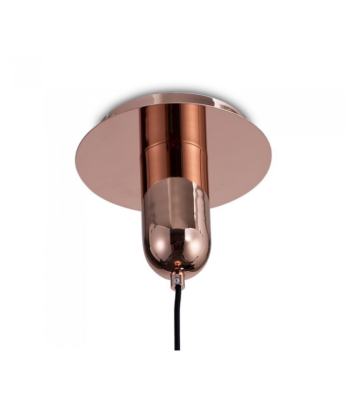 Ceiling Pendant 30cm Round, 1 x E27 (Max 40W), Copper , Rose Gold Glass - 4