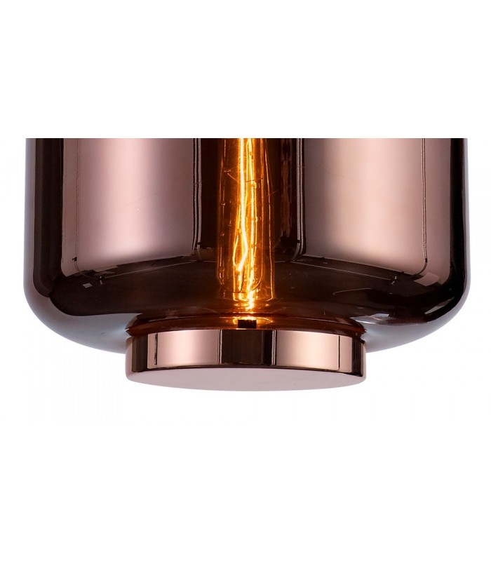 Ceiling Pendant 30cm Round, 1 x E27 (Max 40W), Copper , Rose Gold Glass - 7