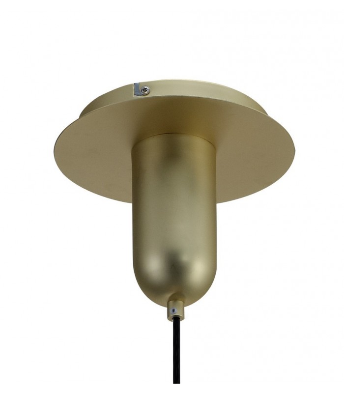 Ceiling Pendant 30cm Round, 1 x E27 (Max 40W), Matt Gold , Cognac Glass - 7