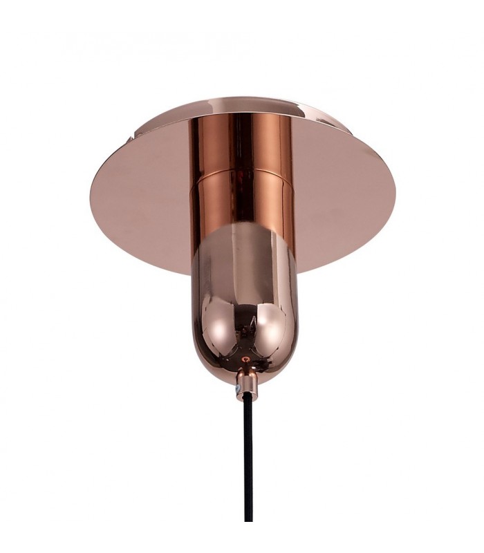Ceiling Pendant 20cm Round, 1 x E27 (Max 40W), Copper , Rose Gold Glass - 4