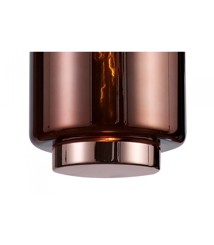 Ceiling Pendant 20cm Round, 1 x E27 (Max 40W), Copper , Rose Gold Glass - 7