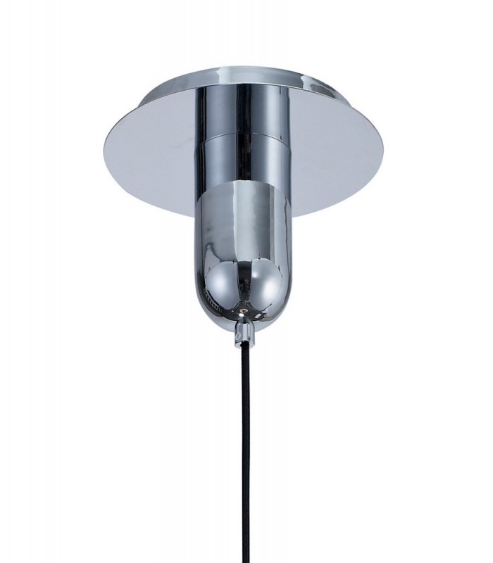 Ceiling Pendant 20cm Round, 1 x E27 (Max 40W), Chrome , Ash Grey Glass - 7