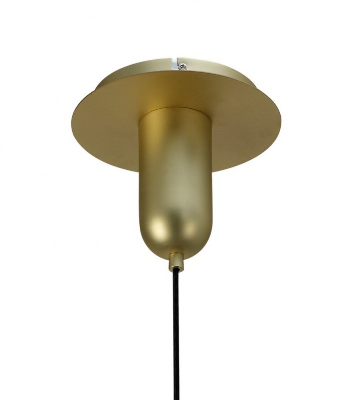 Ceiling Pendant 20cm Round, 1 x E27 (Max 40W), Matt Gold , Cognac Glass - 7