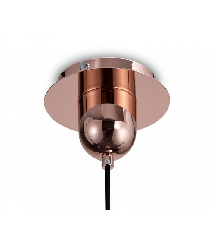 Ceiling Pendant 20cm Round, 1 x E27 (Max 40W), Copper , Rose Gold Glass - 4