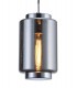 Ceiling Pendant 20cm Round, 1 x E27 (Max 40W), Chrome , Ash Grey Glass - 4