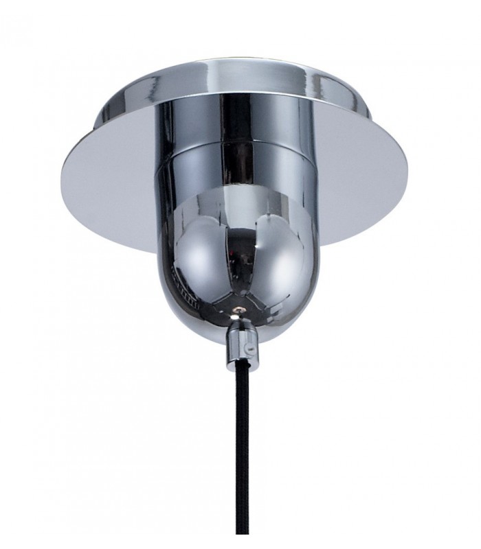 Ceiling Pendant 20cm Round, 1 x E27 (Max 40W), Chrome , Ash Grey Glass - 7
