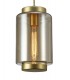 Ceiling Pendant 20cm Round, 1 x E27 (Max 40W), Matt Gold , Cognac Glass - 4