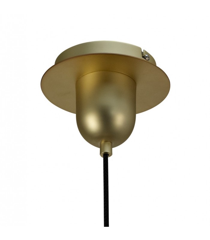 Ceiling Pendant 20cm Round, 1 x E27 (Max 40W), Matt Gold , Cognac Glass - 7