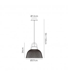 Ceiling Pendant, 1 x E27, IP65, Anthracite - 2