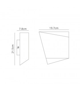 Flush Wall Light Rhombus, 1 x GX53 (Max 20W) White - 2