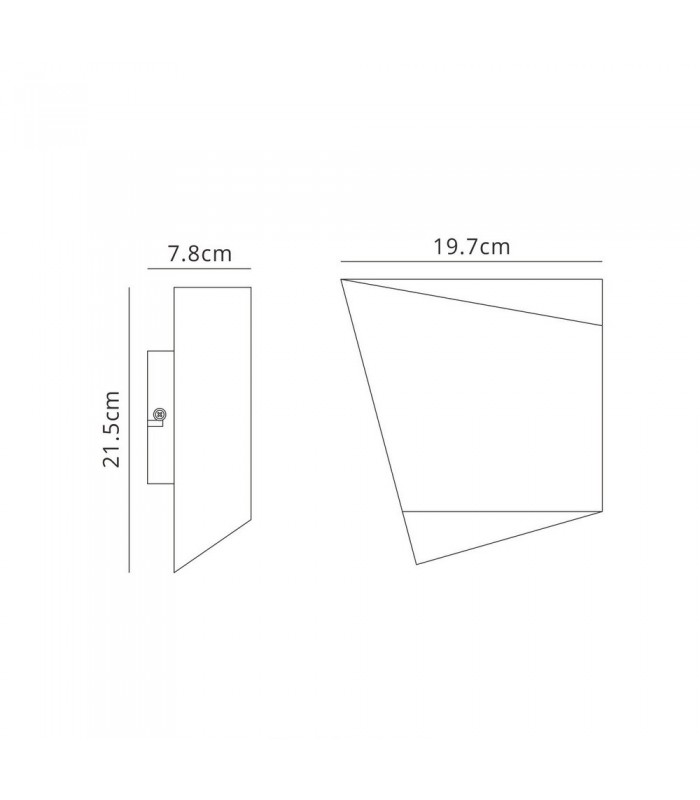 Flush Wall Light Rhombus, 1 x GX53 (Max 20W) White - 2