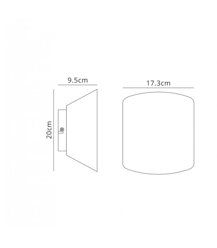 Flush Wall Light Curved, 1 x GX53 (Max 20W) White - 2