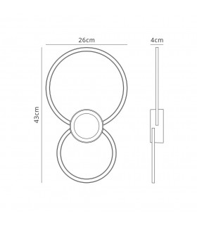 Wall Lamp Circles, 24W, 3000K, 1440lm, White - 2